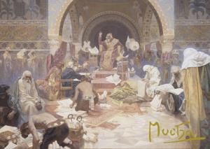 Pohľadnica Alfons Mucha Slovanská epopeja – Car Simeon Bulharský, krátka
