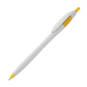 Plastové pero Finball, bielo-žltá