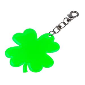 Reflexný prívesok na kľúče Lucky Clover, tmavozelená