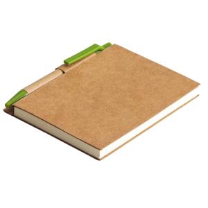 ECO LA LINEA zápisník s čistými stranami a s perom, zelená