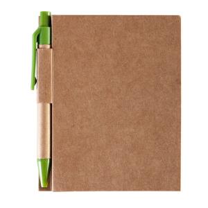 ECO LA LINEA zápisník s čistými stranami a s perom, zelená (3)