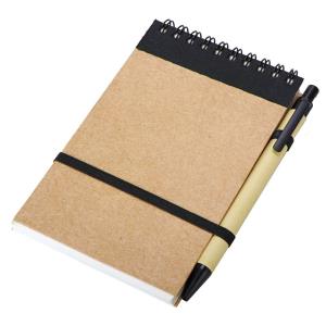 Zápisník s čistými stranami 90x140 / 140 stran s propiskou Eco Ribbon, čierna