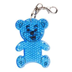 Reflexný prívesok na kľúče Teddy Ring, modrá
