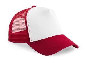 5-panelová šiltovka detská Snapback Trucker, 455 Classic Red/White