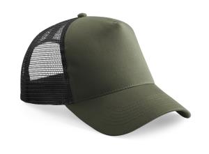 5-panelová šiltovka detská Snapback Trucker, 559 Olive Green/Black