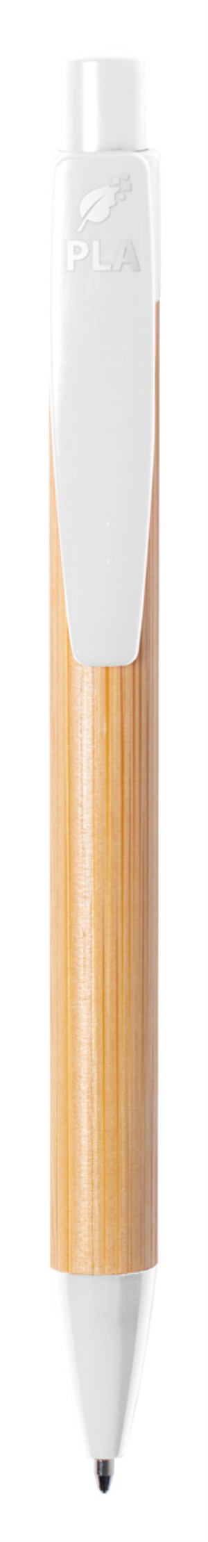 Bambusové guľočkové pero Heloix, Biela (2)