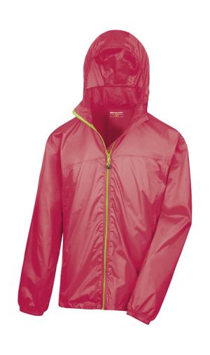 Tenká nepremokavá bunda s vreckom pre uskladnenie HDI Quest, 462 Raspberry/Lime