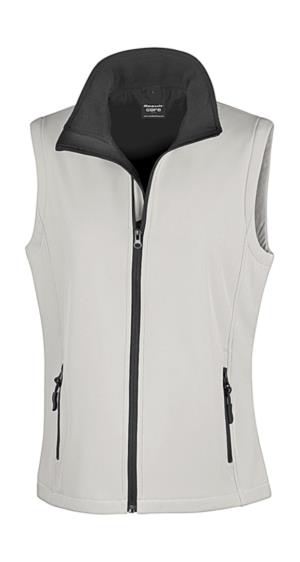 Dámska potlačiteľná Softshellová vesta, 056 White/Black