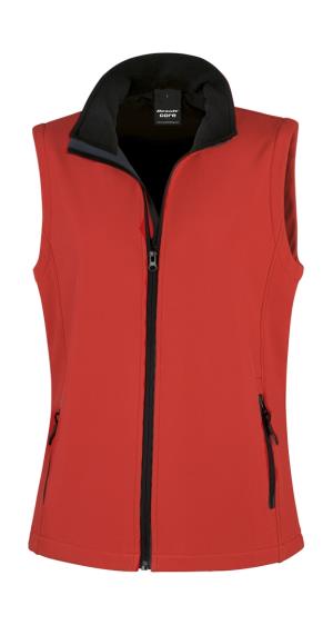 Dámska potlačiteľná Softshellová vesta, 451 Red/Black