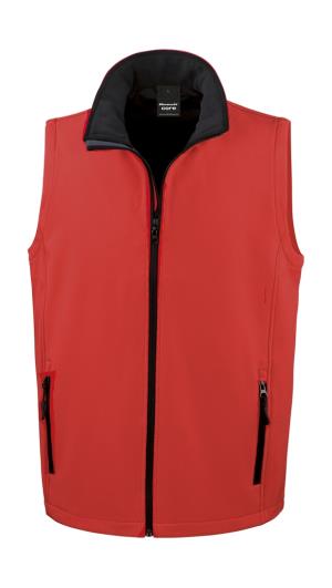 Potlačiteľná Softshellová vesta, 451 Red/Black