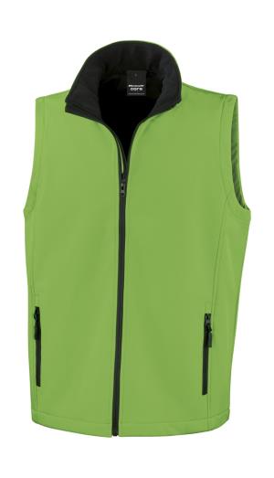 Potlačiteľná Softshellová vesta, 554 Vivid Green/Black