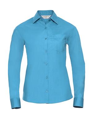 Blúzka s dlhými rukávmi Poplin , 536 Turquoise