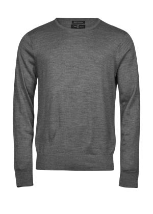 Pánsky pulóver s okrúhlym výstrihom Basic, 134 Grey Melange