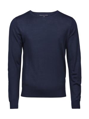Pánsky pulóver s okrúhlym výstrihom Basic, 200 Navy