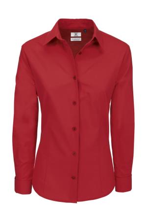 Dámska košeľa Heritage LSL/women Poplin, 406 Deep Red