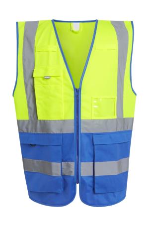 Bezpečnostná Vesta Pro Hi-Vis Executive, 658 Yellow/Royal Blue