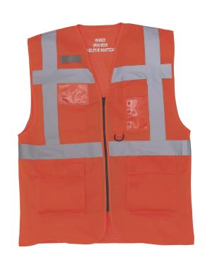 Reflexná pridušná sieťovaná vesta  Fluo Executive, 405 Fluo Orange