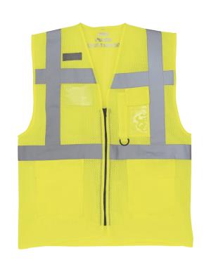 Reflexná pridušná sieťovaná vesta  Fluo Executive, 605 Fluo Yellow