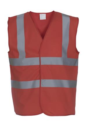 Bezpečnostná vesta s reflexnými popruhmi, 400 Red