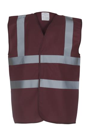 Bezpečnostná vesta s reflexnými popruhmi, 445 Maroon