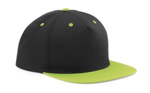 5-panelová šiltovka s rovným šiltom Bak, 157 Black/Lime Green