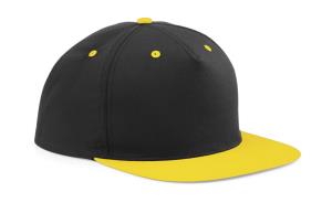 5-panelová šiltovka s rovným šiltom Bak, 168 Black/Yellow