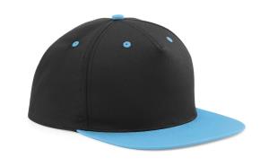 5-panelová šiltovka s rovným šiltom Bak, 172 Black/Surf Blue
