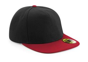 5 panelová šiltovka snapback Flat Peak, 154 Black/Classic Red
