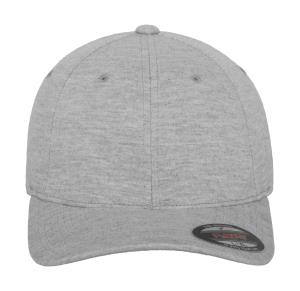 6 panelová šiltovka so zahnutým šiltom Double Jersey, 123 Heather