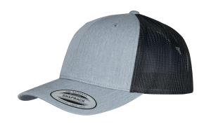 Dvojfarebná 6-panelová šiltovka  Retro Trucker, 161 Heather/Black