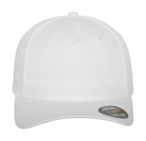 5 - panelová šiltovka so zahnutým šiltom Fitted Baseball, 000 White