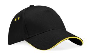 Šiltovka Ultimate 5 Panel so šiltom  Sandwich, 168 Black/Yellow