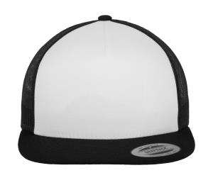 5 panelová šiltovka s rovným šiltom Trucker, 180 Black/White/Black