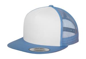 5 panelová šiltovka s rovným šiltom Trucker, 359 C.Blue/White/C.Blue