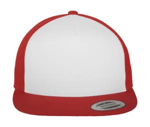 5 panelová šiltovka s rovným šiltom Trucker, 480 Red/White/Red
