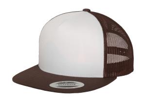 5 panelová šiltovka s rovným šiltom Trucker, 780 Brown/White/Brown