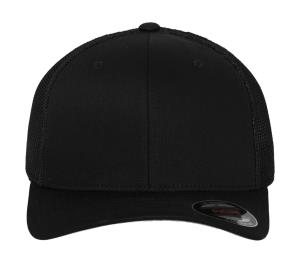 6 panelová šiltovka so zahnutým šiltom Mesh, 101 Black