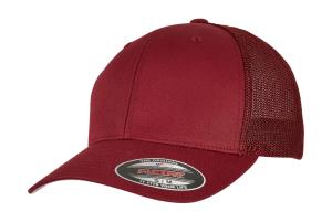 6 panelová šiltovka so zahnutým šiltom Mesh, 428 Cranberry