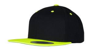 6 panelová šiltovka s rovným šiltom Com, 146 Black/Neon Yellow