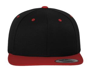 6 panelová šiltovka s rovným šiltom Com, 154 Black/Red