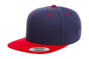 6 panelová šiltovka s rovným šiltom Com, 253 Navy/Red