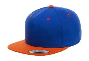 6 panelová šiltovka s rovným šiltom Com, 354 Royal/Orange