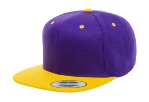 6 - panelová šiltovka s rovným šiltom Com, 356 Purple/Gold