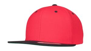 6 panelová šiltovka s rovným šiltom Com, 451 Red/Black