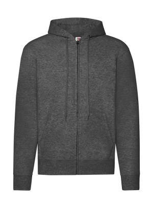 Pánska mikina s kapucňou a zipsom Classic, 126 Dark Heather Grey