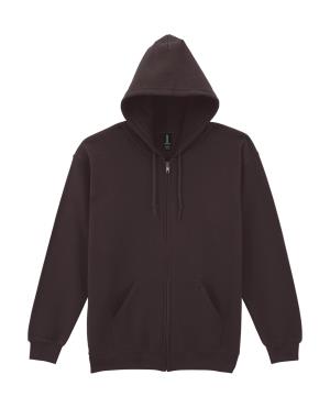 Pánska mikina s kapucňou a zipsom Heavy Blend, 701 Dark Chocolate