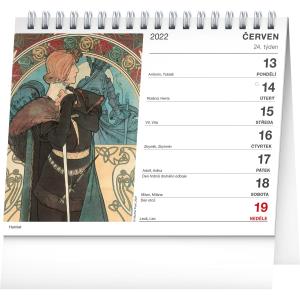 Stolový kalendár Alfons Mucha 2022, 16,5 × 13 cm (3)