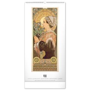 Nástenný kalendár Alfons Mucha 2022, 33 × 64 cm (5)