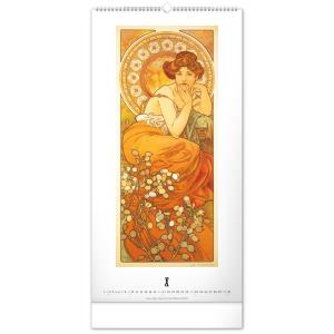Nástenný kalendár Alfons Mucha 2022, 33 × 64 cm (15)