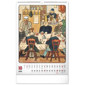 Nástenný kalendár Josef Lada – Rok na vsi CZ 2022, 33 × 46 cm (6)